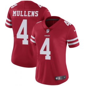 Wholesale Cheap Nike 49ers #4 Nick Mullens Red Team Color Women\'s Stitched NFL Vapor Untouchable Limited Jersey
