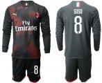Wholesale Cheap AC Milan #8 Suso Third Long Sleeves Soccer Club Jersey