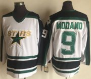 Wholesale Cheap Stars #9 Mike Modano Stitched White CCM Throwback NHL Jersey