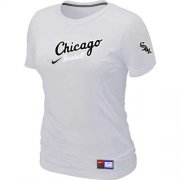 Wholesale Cheap Women's Chicago White Sox Nike Away Practice MLB T-Shirt White