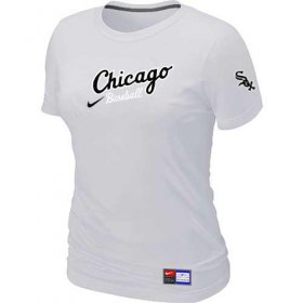 Wholesale Cheap Women\'s Chicago White Sox Nike Away Practice MLB T-Shirt White