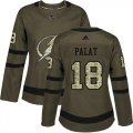 Cheap Adidas Lightning #18 Ondrej Palat Green Salute to Service Women's Stitched NHL Jersey