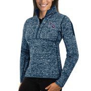 Wholesale Cheap Tennessee Titans Antigua Women's Fortune Half-Zip Sweater Heather Navy