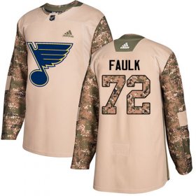 Wholesale Cheap Adidas Blues #72 Justin Faulk Camo Authentic 2017 Veterans Day Stitched NHL Jersey