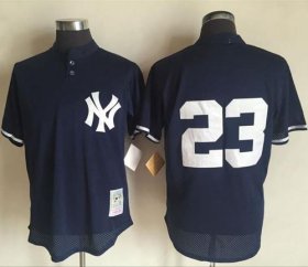Wholesale Cheap Mitchell And Ness 1995 Yankees #23 Don Mattingly Blue Throwback Stitched MLB Jersey