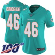 Wholesale Cheap Nike Dolphins #46 Noah Igbinoghene Aqua Green Team Color Women's Stitched NFL 100th Season Vapor Untouchable Limited Jersey