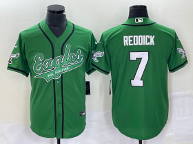 Wholesale Cheap Men\'s Philadelphia Eagles #7 Haason Reddick Green Cool Base Stitched Baseball Jersey