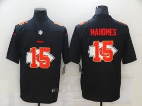 Wholesale Cheap Men\'s Kansas City Chiefs #15 Patrick Mahomes Black 2020 Shadow Logo Vapor Untouchable Stitched NFL Nike Limited Jersey
