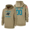 Wholesale Cheap Carolina Panthers Custom Nike Tan 2019 Salute To Service Name & Number Sideline Therma Pullover Hoodie