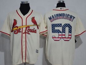 Wholesale Cheap Cardinals #50 Adam Wainwright Cream USA Flag Fashion Stitched MLB Jersey