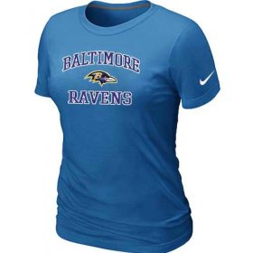Wholesale Cheap Women\'s Nike Baltimore Ravens Heart & Soul NFL T-Shirt Light Blue