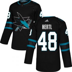 Wholesale Cheap Adidas Sharks #48 Tomas Hertl Black Alternate Authentic Stitched Youth NHL Jersey