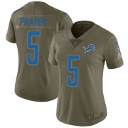 Wholesale Cheap Nike Lions #5 Matt Prater Olive Women's Stitched NFL Limited 2017 Salute to Service Jersey