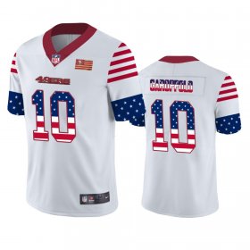 Wholesale Cheap San Francisco 49ers #10 Jimmy Garoppolo White Men\'s Nike Team Logo USA Flag Vapor Untouchable Limited NFL Jersey