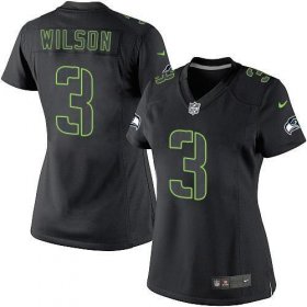 Wholesale Cheap Nike Seahawks #3 Russell Wilson Black Impact Women\'s Stitched NFL Limited Jersey
