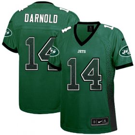Wholesale Cheap Nike Jets #14 Sam Darnold Green Team Color Women\'s Stitched NFL Elite Drift Fashion Jersey