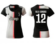 Wholesale Cheap Women's Juventus #12 Alex Sandro Home Soccer Club Jersey