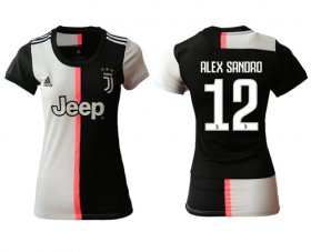 Wholesale Cheap Women\'s Juventus #12 Alex Sandro Home Soccer Club Jersey