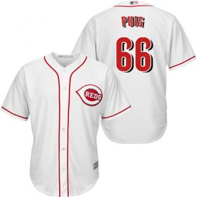 Wholesale Cheap Reds #66 Yasiel Puig White New Cool Base Stitched MLB Jersey