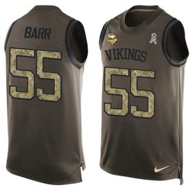 Wholesale Cheap Nike Vikings #55 Anthony Barr Green Men\'s Stitched NFL Limited Salute To Service Tank Top Jersey