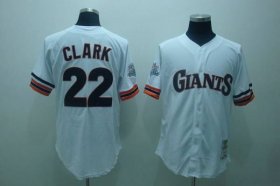 Wholesale Cheap Mitchell and Ness 1989 Giants #22 Will Clark Stitched White Throwback MLB Jersey