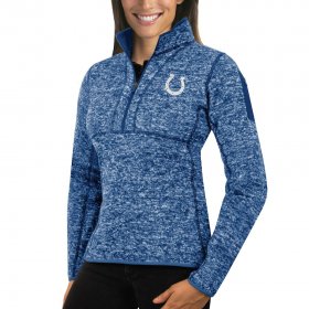 Wholesale Cheap Indianapolis Colts Antigua Women\'s Fortune Half-Zip Sweater Heather Royal