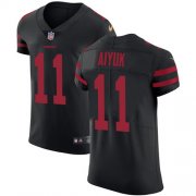 Wholesale Cheap Nike 49ers #11 Brandon Aiyuk Black Alternate Men's Stitched NFL New Elite Jersey