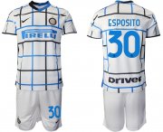 Wholesale Cheap Men 2020-2021 club Inter milan away 30 white Soccer Jerseys