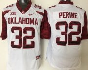 Wholesale Cheap Men's Oklahoma Sooners #32 Samaje Perine White 2016 College Football Nike Limited Jersey