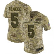 Wholesale Cheap Nike Broncos #5 Joe Flacco Camo Women's Stitched NFL Limited 2018 Salute to Service Jersey