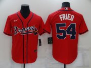 Wholesale Cheap Men's Atlanta Braves #54 Max Fried Red Stitched MLB Cool Base Nike Jersey