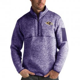 Wholesale Cheap Baltimore Ravens Antigua Fortune Quarter-Zip Pullover Jacket Heather Purple