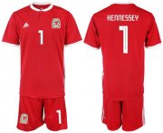 Wholesale Cheap Wales #1 Hennessey Red Home Soccer Club Jersey