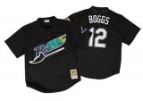 Wholesale Cheap Mitchell And Ness 1998 Rays #12 Wade Boggs Black Throwback Stitched MLB Jersey