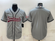 Wholesale Cheap Men's Arizona Cardinals Blank Grey With Patch Cool Base Stitched Baseball Jersey