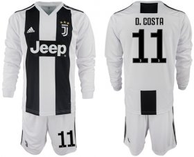 Wholesale Cheap Juventus #11 D.Costa Home Long Sleeves Soccer Club Jersey