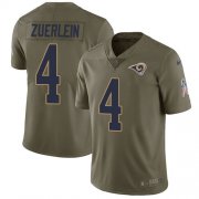 Wholesale Cheap Nike Rams #4 Greg Zuerlein Olive Men's Stitched NFL Limited 2017 Salute To Service Jersey