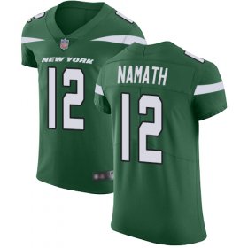 Wholesale Cheap Nike Jets #12 Joe Namath Green Team Color Men\'s Stitched NFL Vapor Untouchable Elite Jersey