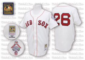 Wholesale Cheap Mitchell And Ness 1987 Red Sox #26 Wade Boggs White Throwback Stitched MLB Jersey
