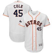 Wholesale Cheap Houston Astros #45 Gerrit Cole Majestic 2019 Postseason Authentic Flex Base Player Jersey White