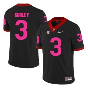 Wholesale Cheap Georgia Bulldogs 3 Todd Gurley Black Breast Cancer Awareness College Football Jersey