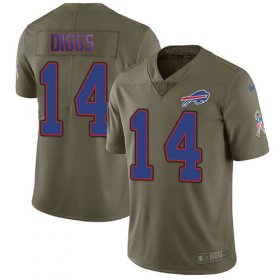 Wholesale Cheap Nike Bills #14 Stefon Diggs Olive Youth Stitched NFL Limited 2017 Salute To Service Jersey