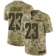 Wholesale Cheap Nike Chargers #23 Rayshawn Jenkins Camo Men's Stitched NFL Limited 2018 Salute To Service Jersey