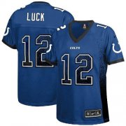 Wholesale Cheap Nike Colts #12 Andrew Luck Royal Blue Team Color Women's Stitched NFL Elite Drift Fashion Jersey