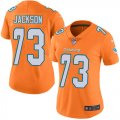 Wholesale Cheap Nike Dolphins #73 Austin Jackson Orange Women's Stitched NFL Limited Rush Jersey