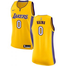 Wholesale Cheap Nike Los Angeles Lakers #0 Kyle Kuzma Gold Women\'s NBA Swingman Icon Edition Jersey
