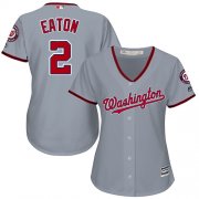 Wholesale Cheap Nationals #2 Adam Eaton Grey Road Women's Stitched MLB Jersey