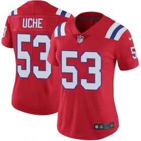 Wholesale Cheap Nike Patriots #53 Josh Uche Red Alternate Women\'s Stitched NFL Vapor Untouchable Limited Jersey