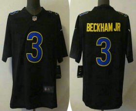 Wholesale Cheap Men\'s Los Angeles Rams #3 Odell Beckham Jr Black 2021 Vapor Untouchable Limited Stitched Jersey