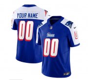 Wholesale Cheap Men's New England Patriots Active Player Custom Blue White 2023 F.U.S.E. Throwback Limited Football Stitched Jersey